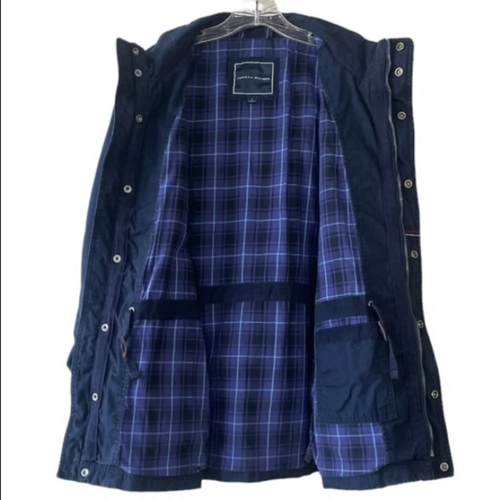 Tommy Hilfiger Warm Lined Utility Performance Coat Navy Blue Jacket Size Medium